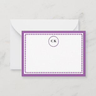 Classic Dotted Frame withe Initials & Purple Card