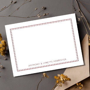 Classic Double Border Burgundy Red Card