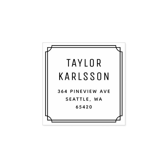 Classic Double Frame Customisable Return Address Rubber Stamp (Imprint)