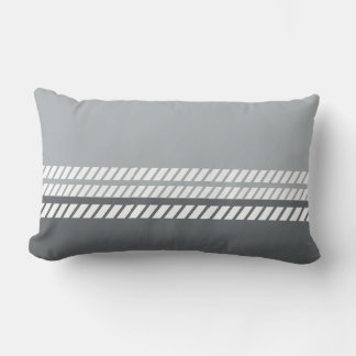 Classic Dove Grey & Dark Grey with Stripes  Lumbar Cushion