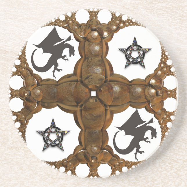 Classic Dragon star Sandstone Coaster (Front)