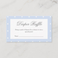 Classic Dusty Blue Bow Baby Shower Diaper Raffle
