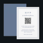 Classic Dusty Blue Elegant Wedding RSVP Card<br><div class="desc">Classic style dusty blue wedding RSVP Card featuring a simple and minimal design with an optional QR Code and details surrounded by a double border (if you prefer, you may remove the QR code in the design editing tool). The fonts alternate between and elegant script, a traditional serif and minimalist...</div>
