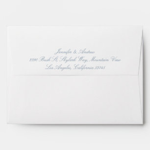 classic Dusty Blue on white calligraphy wedding Envelope