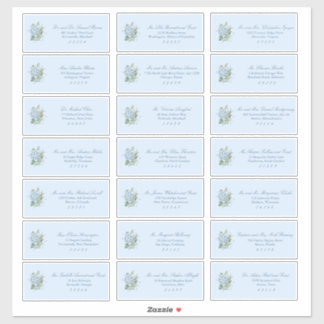 Classic Dusty Blue Wedding Guest Address Labels