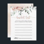 Classic Dusty Pink Rose Floral Bucket List Cards<br><div class="desc">These classic dusty pink rose floral bucket list cards are the perfect activity for a rustic wedding reception or bridal shower. The design features elegant watercolor dusty pink roses and green foliage, neatly assembled into beautiful bouquets. Change the wording to suit any life event. Bucket list sign is sold separately....</div>