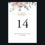 Classic Dusty Pink Rose Floral Wedding  Table Number<br><div class="desc">This classic dusty pink rose floral wedding table number is perfect for a rustic wedding. The design features elegant watercolor dusty pink roses and green foliage,  neatly assembled into beautiful bouquets.

This is a double sided table number. Add each table number you need to your cart individually.</div>