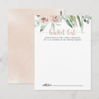 Classic Dusty Pink Rose Wedding Bucket List Cards
