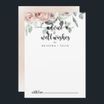 Classic Dusty Pink Rose Wedding Well Wishes   Advice Card<br><div class="desc">This classic dusty pink rose wedding well wishes advice card is perfect for a rustic wedding. The design features elegant watercolor dusty pink roses and green foliage, neatly assembled into beautiful bouquets. These cards are perfect for a wedding, bridal shower, baby shower, graduation party & more. Personalise the cards with...</div>