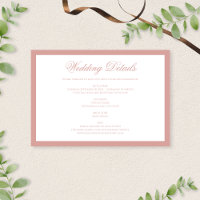 Classic Dusty Rose Border Script Wedding Details