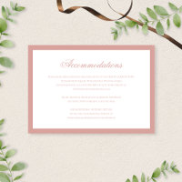 Classic Dusty Rose Script Wedding Accommodations