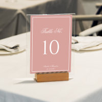 Classic Dusty Rose & White Border Script Wedding