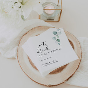 Classic Eat Drink We're Married Wedding Napkin