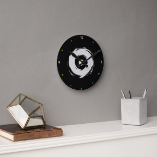 Classic Ebony and Ivory  Acrylic  Round Clock
