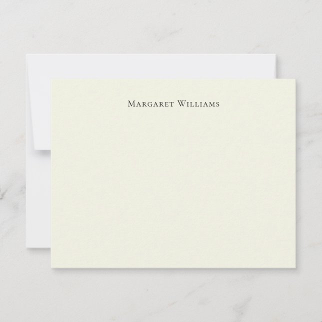 Classic Ecru Ivory White Cream Paper Personalised Card (Front)