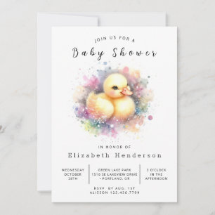 Classic Editable Duck Baby Shower Invitation