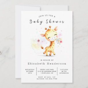 Classic Editable Giraffe Baby Shower Invitation