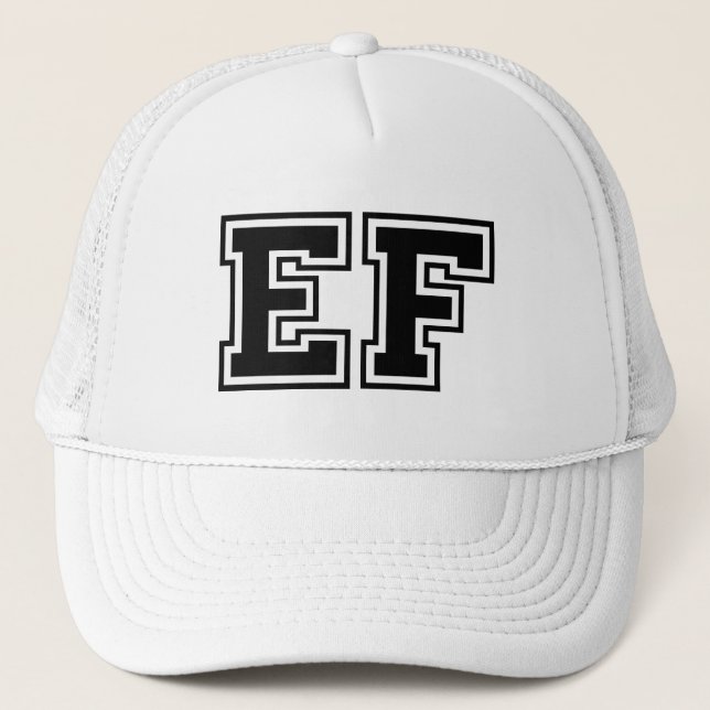 Classic 'EF' Monogram Trucker Hat (Front)