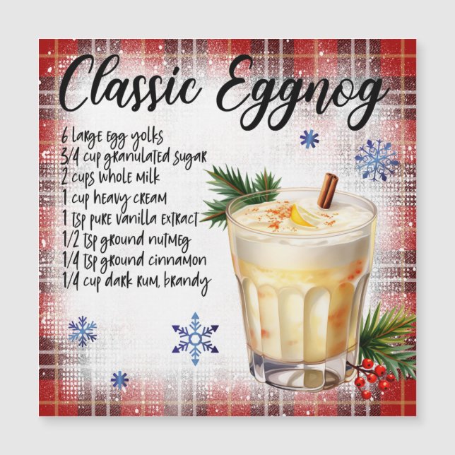  Classic Eggnog Recipe Magnetic Card (Front)