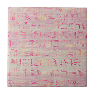 Classic Egyptian Hieroglyphs Tile