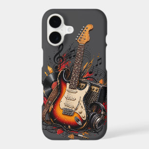 Classic Electric Guitar & Vinyl Record Phone Case