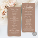 Classic Elegance Black Script, Wedding Ceremony Programme<br><div class="desc">Modern Classy Wedding Program card. It is designed with scroll accent that can be personalised with custom/ personalised text for your bridal party,  ceremony details,  memorial notes and thank you message.</div>
