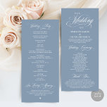 Classic Elegance Black Script, Wedding Ceremony Programme<br><div class="desc">Modern Classy Wedding Program card. It is designed with scroll accent that can be personalised with custom/ personalised text for your bridal party,  ceremony details,  memorial notes and thank you message.</div>