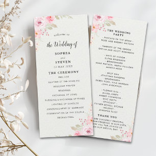 Classic Elegance: Blush Rose Wedding Programme