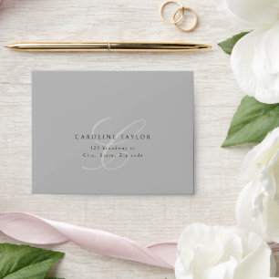 Classic Elegance Calligraphy Monogram Wedding RSVP Envelope