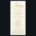Classic Elegance Gold theme, Wedding Ceremony Programme<br><div class="desc">Elegant Classy elegant gold theme, Wedding Ceremony Program in (long) card. It is designed with scroll accent that can be personalised with custom/ personalised text for your bridal party, ceremony details, memorial notes and thank you message. If you are looking for other program card types and sizes, please search through...</div>
