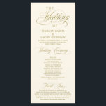 Classic Elegance Gold theme, Wedding Ceremony Programme<br><div class="desc">Elegant Classy elegant gold theme, Wedding Ceremony Program in (long) card. It is designed with scroll accent that can be personalised with custom/ personalised text for your bridal party, ceremony details, memorial notes and thank you message. If you are looking for other program card types and sizes, please search through...</div>