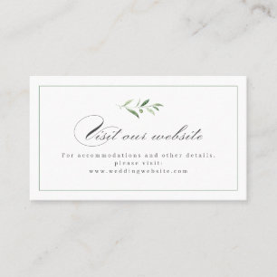 Classic Elegance Greenery Website Insert Card