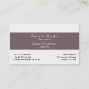 Classic Elegance Heather & White Business Card