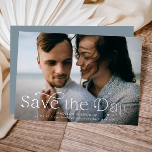 Classic Elegance Horizontal Photo Save the Date