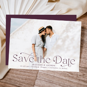 Classic Elegance Horizontal Photo Save The Date