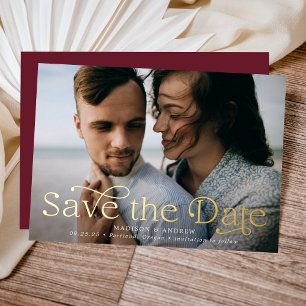 Classic Elegance Horizontal Photo Save the Date 