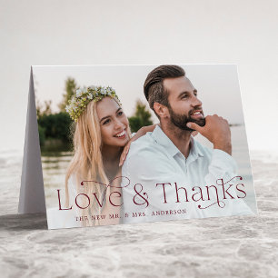 Classic Elegance Love and Thanks Photo Thank You Card