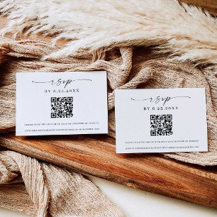 Classic Elegance Modern Wedding RSVP QR code Invitation