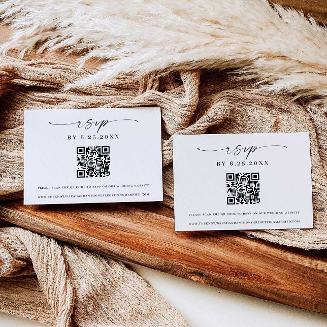 Classic Elegance Modern Wedding RSVP QR code Invitation (Creator Uploaded)