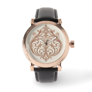 Classic Elegance Mosaic Rose Gold , Design Art, Watch