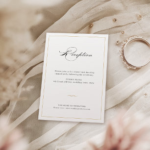 Classic Elegance Script Greenery Wedding Reception Enclosure Card