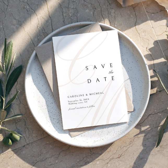 Classic Elegance Script Monogram Save The Date (Classic Elegance Script Monogram Save The Date)