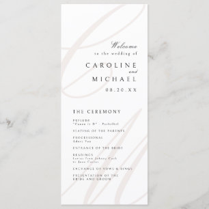 Classic Elegance Script Monogram Wedding Program Menu