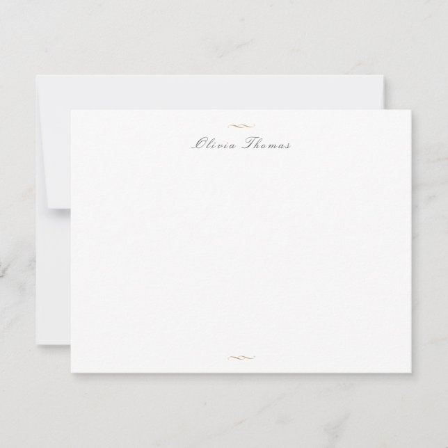 Classic Elegance Script Personalised Stationery Card (Front)