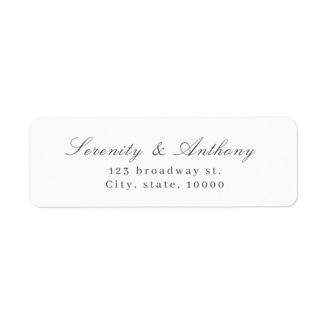 Classic Elegance Script Simple return address (Front)