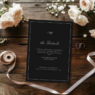 Classic Elegance Script Simple Wedding Details Enclosure Card