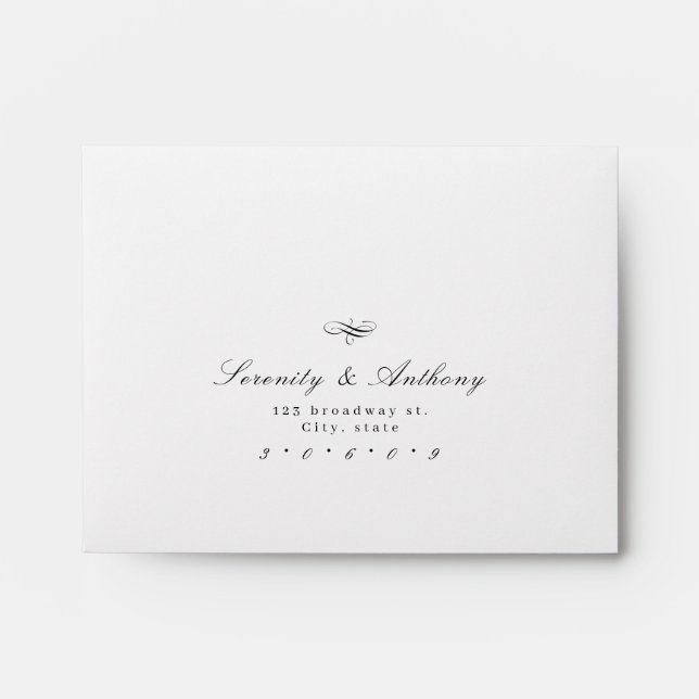 Classic Elegance Script Simple wedding RSVP Envelope (Front)