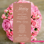 Classic Elegance Script, Wedding Ceremony Programme<br><div class="desc">Elegant Classy Black script,  Wedding Ceremony Program in 4x9 inches (long) card.
 It is designed with scroll accent that can be personalised with custom/ personalised text for your bridal party,  ceremony details,  memorial notes and thank you message.</div>