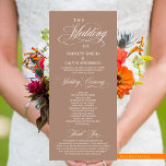 Classic Elegance Script, Wedding Ceremony Programme<br><div class="desc">Elegant Classy Black script,  Wedding Ceremony Program in 4x9 inches (long) card.
 It is designed with scroll accent that can be personalised with custom/ personalised text for your bridal party,  ceremony details,  memorial notes and thank you message.</div>