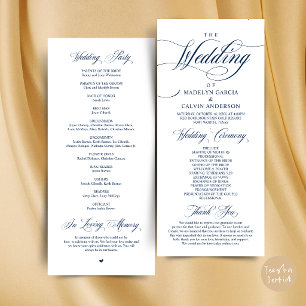 Classic Elegance Wedding Ceremony Order Thank you Programme